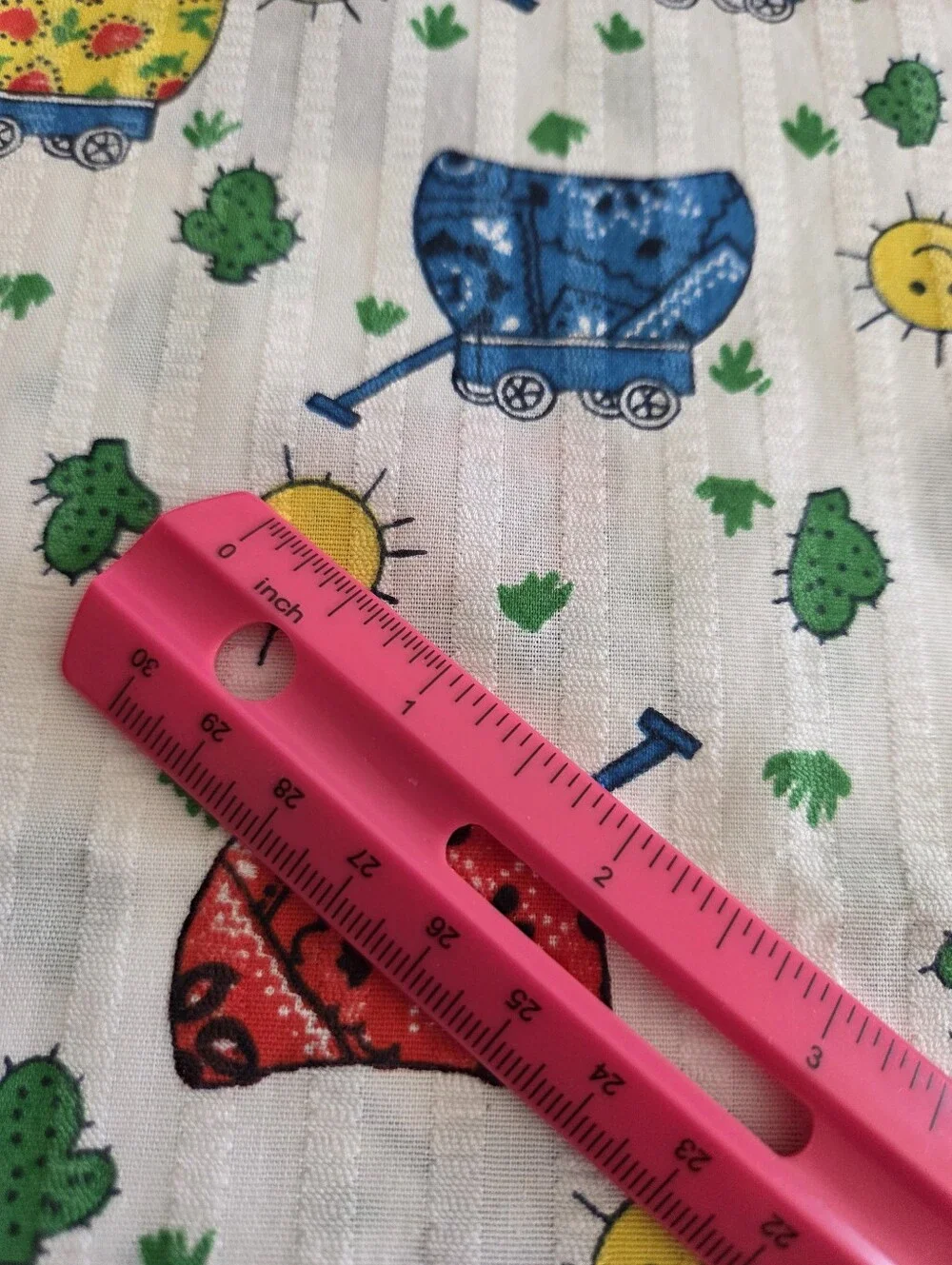 Vintage 1970's - 1980's COVERED WAGONS 100% Cotton Sewing Quilting Craft Fabric